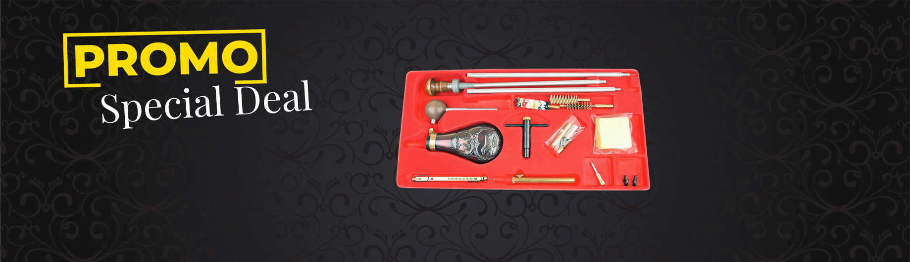 Cleaning, loading and shooting set for percussion firearms